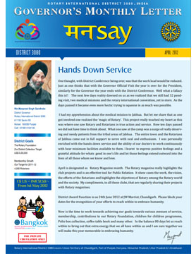 Governor Newsletter April 2012